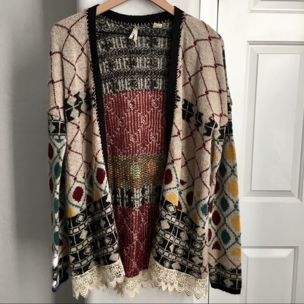 BKE Buckle Gimmicks Wool Knit Cardigan Sweater